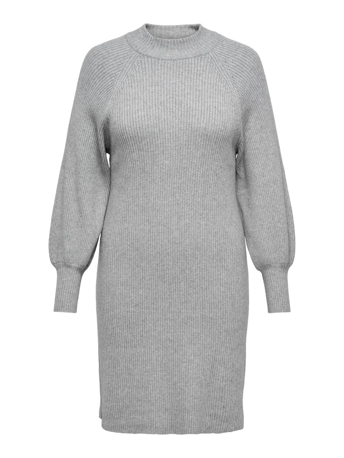 ONLY CARMAKOMA - CARSILJA LS HIGH NECK DRESS KNT medium grey melange von ONLY CARMAKOMA