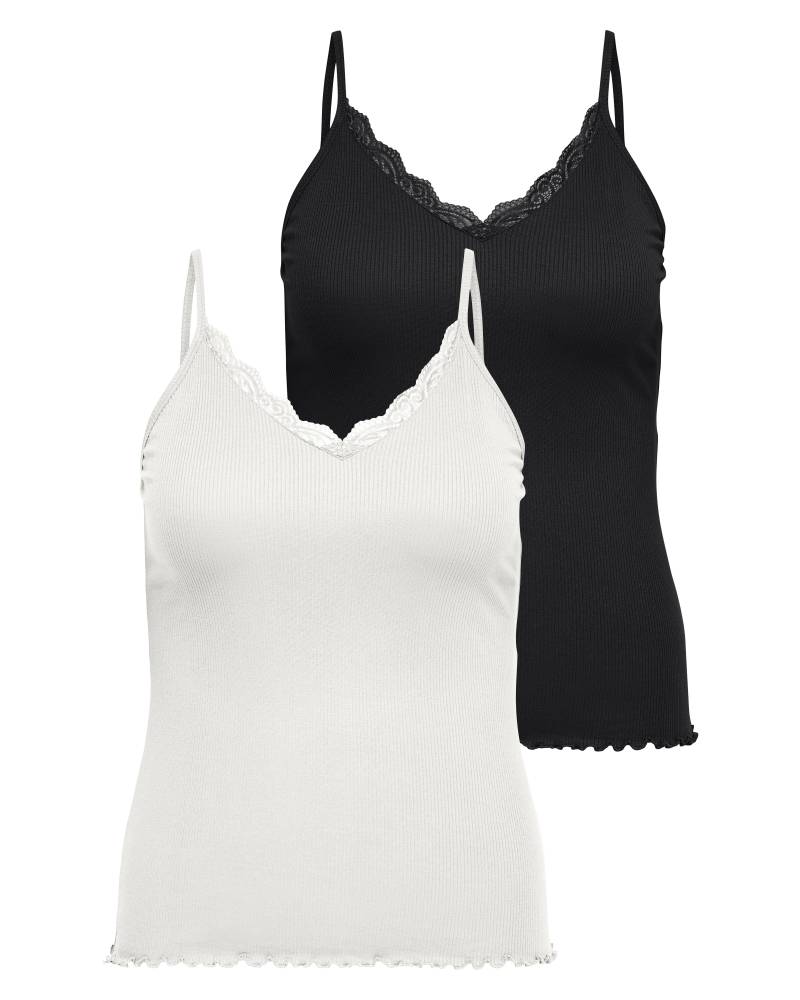 ONLY CARMAKOMA - CARSILLE S/L V-NECK TOP 2PACK JRS cloud dancer von ONLY CARMAKOMA