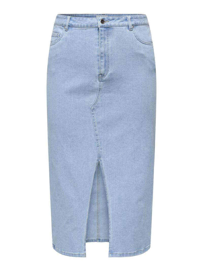 ONLY CARMAKOMA - CARSIRI FRONT SLIT SKIRT DNM GUA NOOS light blue denim - Gr. - 52 von ONLY CARMAKOMA