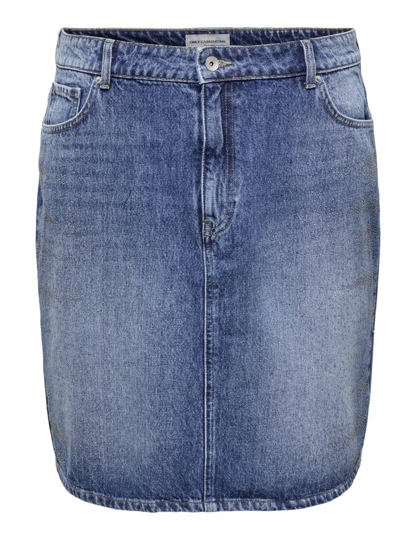 ONLY CARMAKOMA - CARSTELLA RHINESTONE SHORT SKIRT DNM light blue denim - Gr. - 42 von ONLY CARMAKOMA