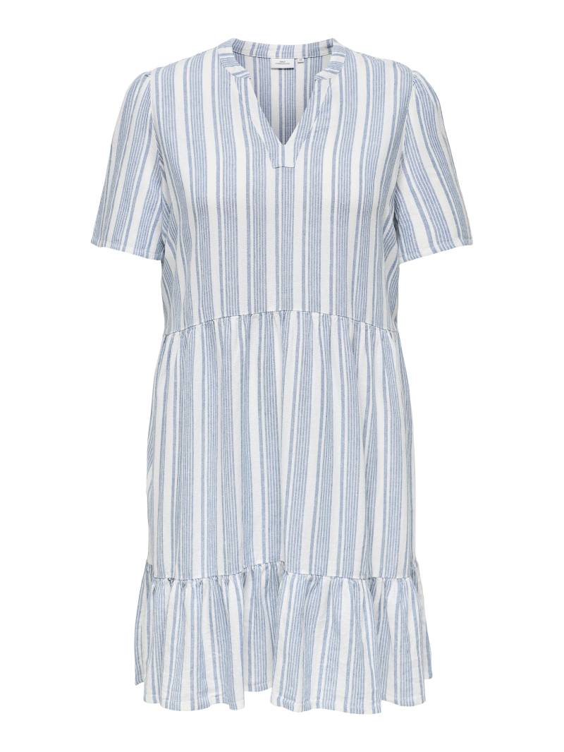 ONLY CARMAKOMA - CARTIRI-CARO S/S V-NECK LIN DRESS TLR coronet blue - Gr. - 46 von ONLY CARMAKOMA