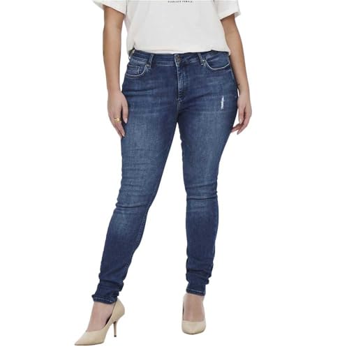 ONLY CARMAKOMA Damen Carwilly Reg DNM Tai Noos Skinny-fit-Jeans, Medium Blue Denim, 50W / 32L EU von ONLY Carmakoma