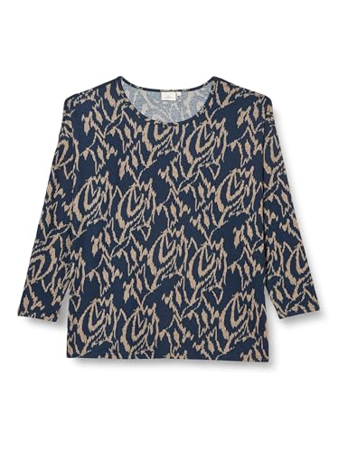 ONLY CARMAKOMA Damen CARALBA Graphic L/S TOP JRS Langarmshirt, Dress Blues/AOP:Graphic Humus, 50-52 von ONLY Carmakoma