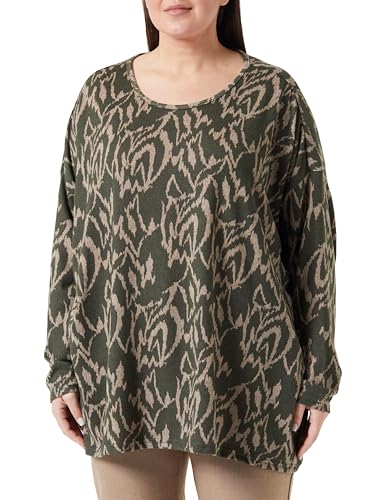 ONLY CARMAKOMA Damen CARALBA Graphic L/S TOP JRS Langarmshirt, Winter Moss/AOP:Graphic Humus, 46/48/Groß von ONLY Carmakoma