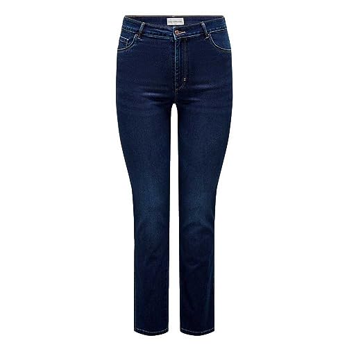 ONLY CARMAKOMA Damen CARAUGUSTA HW DNM BJ61-2 NOOS Straight-Jeans, Dark Blue Denim, 48W x 32L von ONLY Carmakoma