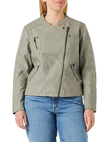 ONLY CARMAKOMA Damen CARAVANA Faux Leather Biker OTW Kunstlederjacke, Shadow, 46 von ONLY Carmakoma