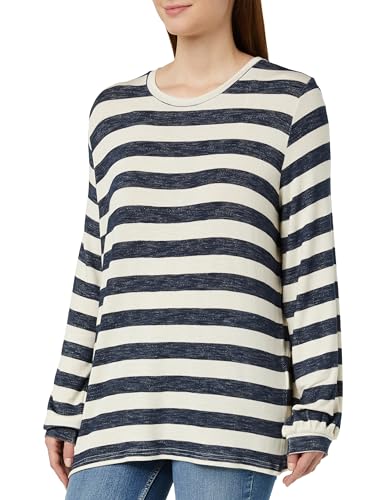 ONLY CARMAKOMA Damen CARLIRA L/S O-Neck TOP JRS Sweatshirt, Dress Blues/Stripes:Cloud Dancer, 50-52 von ONLY Carmakoma