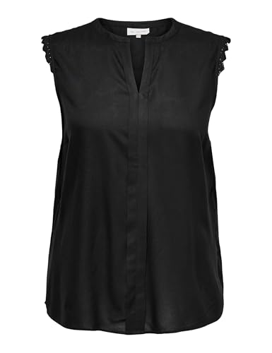 ONLY CARMAKOMA Damen CARMUMI SL TOP WVN NOOS T-Shirt, Black, 42 von ONLY Carmakoma