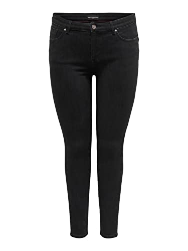 ONLY CARMAKOMA Damen CARPOWER MID PH UP SK DNM REA3659 NOOS Skinny-fit-Jeans, Black Denim, 42W x 32L von ONLY Carmakoma