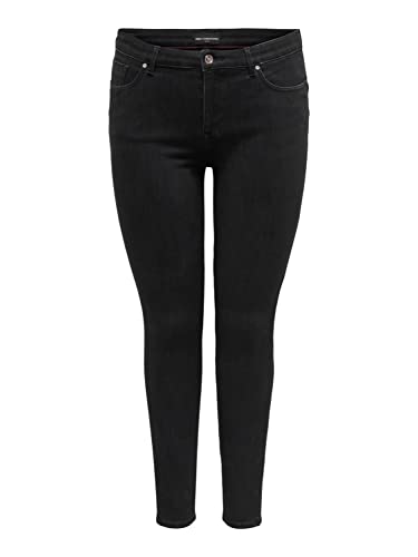 ONLY CARMAKOMA Damen CARPOWER MID PH UP SK DNM REA3659 NOOS Skinny-fit-Jeans, Black Denim, 48W x 32L von ONLY Carmakoma