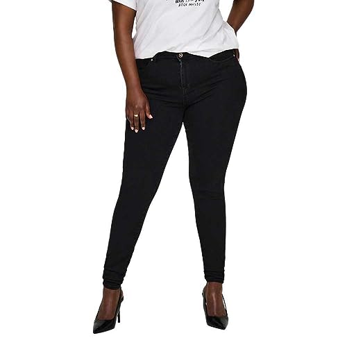 ONLY CARMAKOMA Damen CARPOWER MID PH UP SK DNM REA3659 NOOS Skinny-fit-Jeans, Black Denim, 54W x 32L von ONLY Carmakoma
