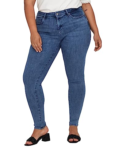 ONLY CARMAKOMA Damen CARPOWER MID Push UP REA2981 NOOS Skinny-fit-Jeans, Dark Medium Blue Denim, 42W x 32L von ONLY Carmakoma