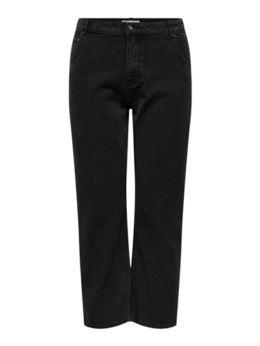 ONLY CARMAKOMA Damen CARROBBIE HW Straight Long ANK BJBOX BF Mom Jeans, Washed Black, 46W x 32L von ONLY Carmakoma