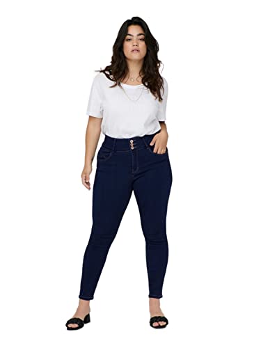 ONLY CARMAKOMA Damen Caranna Hw Sk Ank Dark Blue Noos Jeans, Dark Blue Denim, 50W / 32L EU von ONLY Carmakoma