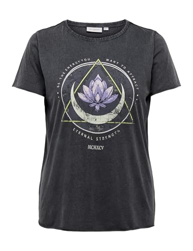 ONLY CARMAKOMA Damen Carlucy Life Reg S/S Top JRS Noos, Black, Large von ONLY Carmakoma