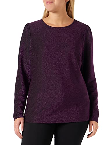 ONLY CARMAKOMA Damen Carmelania L/S Glitter Top Jrs Langarmshirt, Acai, 50 Große Größen EU von ONLY Carmakoma