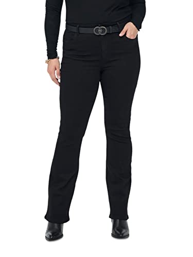 ONLY CARMAKOMA Damen Carsally Hw Flared Bj165 Noos Jeans, Schwarz, 46W / 32L EU von ONLY Carmakoma