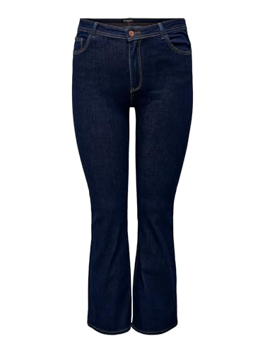 ONLY CARMAKOMA Damen Carsally Hw Flared DNM Bj370 Noos Jeans, Dark Blue Denim, 42W / 32L EU von ONLY