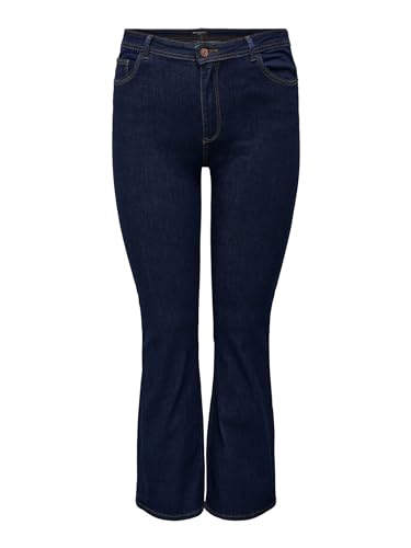 ONLY CARMAKOMA Damen Carsally Hw Flared Dnm Bj370 Noos Jeans, Dark Blue Denim, 48W / 32L EU von ONLY Carmakoma