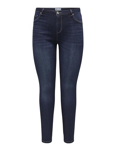 ONLY CARMAKOMA Damen Carthunder Life P Up Reg Sk DNM Bj367, Dark Blue Denim, 44W / 32L EU von ONLY CARMAKOMA