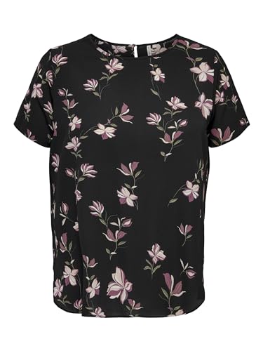 ONLY CARMAKOMA Damen Carvica Noos Wvn Top, Black/Aop:magnolia, 44 Große Größen EU von ONLY Carmakoma