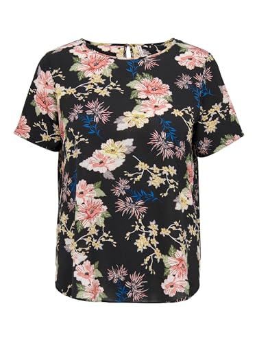 ONLY CARMAKOMA Damen Carvica Top Wvn Noos Bluse, Black/Aop:lena Flower, 42 Große Größen EU von ONLY Carmakoma