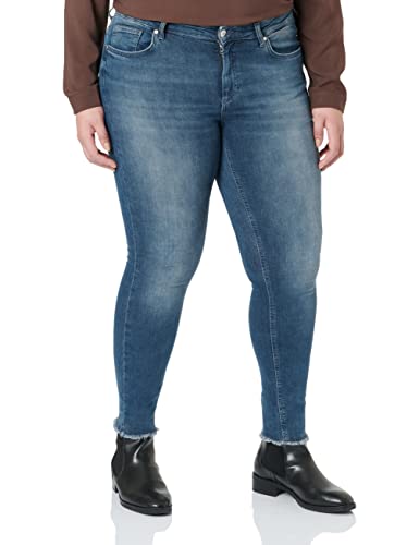 ONLY CARMAKOMA Damen Carwilly Life Reg Sk Ank Rw Rea422 Noos Jeans, Blue Black Denim, 42W / 32L EU von ONLY Carmakoma