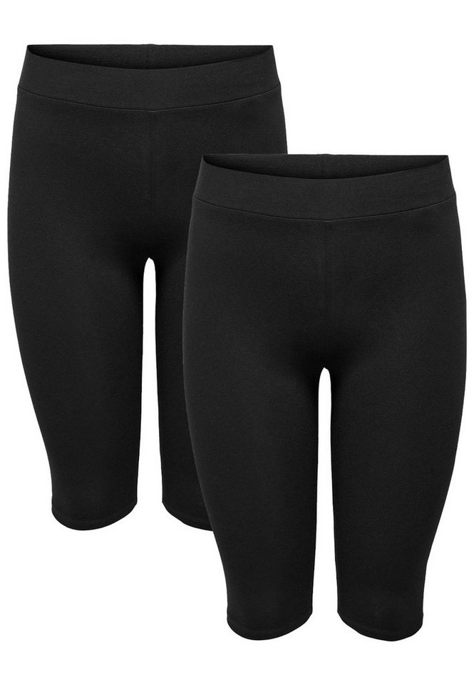 ONLY CARMAKOMA Leggings Kurze Leggings 2-er Stück Pack Shorts Übergrößen Plus Size (2-tlg) 4746 in Schwarz-2 von ONLY CARMAKOMA