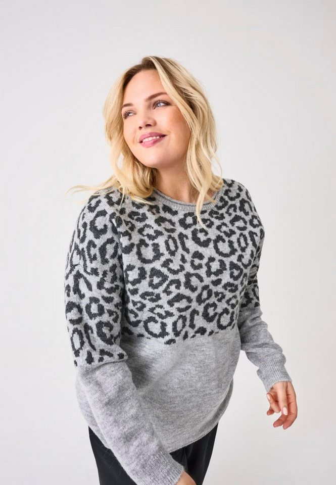 ONLY CARMAKOMA Rundhalspullover CARJADE ZEBRA L/S O-NECK KNT von ONLY CARMAKOMA