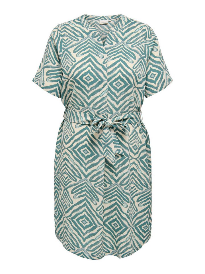 ONLY CARMAKOMA Shirtkleid Musterdruck mit Gürtel und kurzen Ärmeln - Sommerfit (knielang) CARSHILLA 2/4 KNEE DRESS AOP BS von ONLY CARMAKOMA