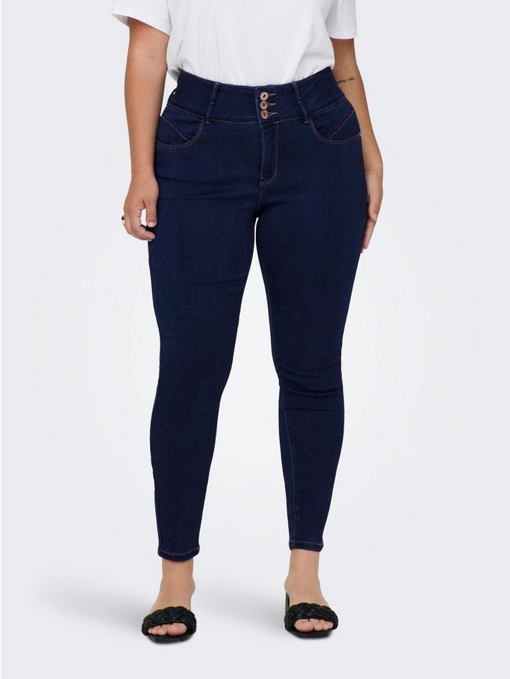 ONLY CARMAKOMA Skinny-fit-Jeans Skinny Fit Jeans High Waist Übergrößen Denim CARANNA 6102 in Dunkelblau von ONLY CARMAKOMA