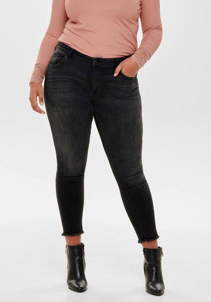 ONLY CARMAKOMA Skinny-fit-Jeans CARWILLY REG SK ANK JNS in washed-out Optik von ONLY CARMAKOMA