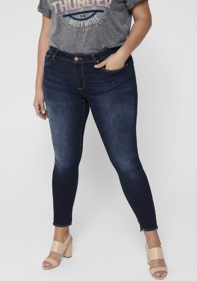 ONLY CARMAKOMA Skinny-fit-Jeans CARWILLY REG SK ANK JNS in washed-out Optik von ONLY CARMAKOMA