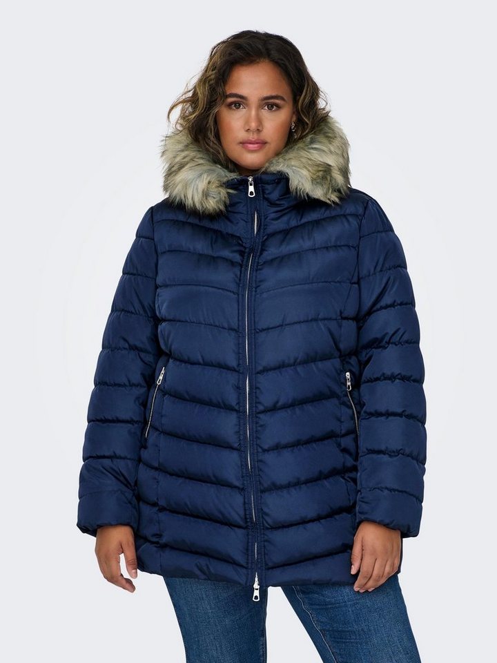 ONLY CARMAKOMA Steppjacke CARNEWELLAN QUILTED HOOD FUR COAT OTW von ONLY CARMAKOMA