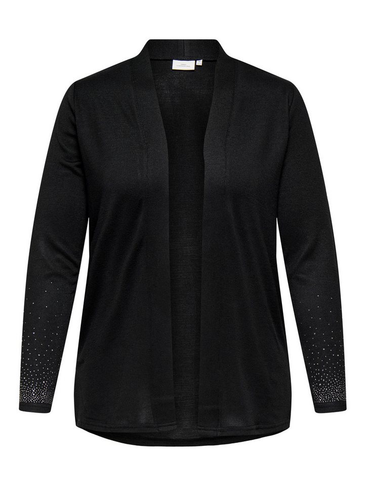 ONLY CARMAKOMA Strickjacke CARALBA L/S V-NECK CARDIGAN JRS mit Glitzersteinen am Ärmelsaum von ONLY CARMAKOMA