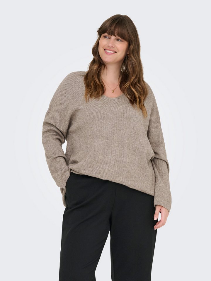 ONLY CARMAKOMA V-Ausschnitt-Pullover CARIBI LS RIB LOOSE V-NECK CC KNT von ONLY CARMAKOMA
