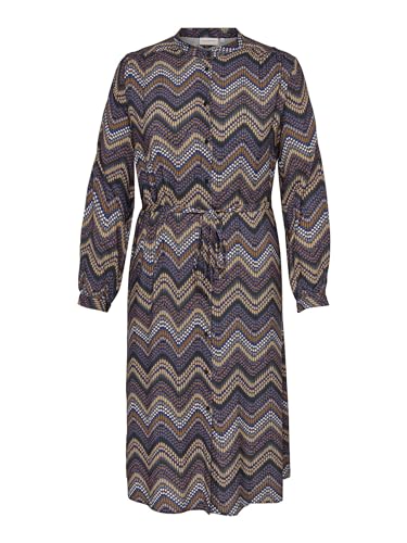 ONLY CARMAKOMA Women's CARBANNI LS Shirt BLK Dress AOP Kleid, Black/AOP:Zig ZAG Blur, 44 von ONLY Carmakoma