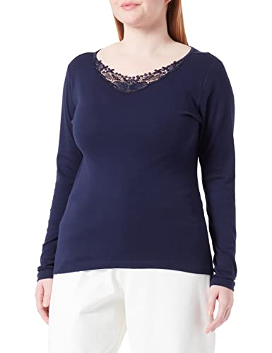 ONLY CARMAKOMA Women's CARKIRAZ Life L/S LACE TOP Langarmshirt, Maritime Blue, L-50/52 von ONLY Carmakoma