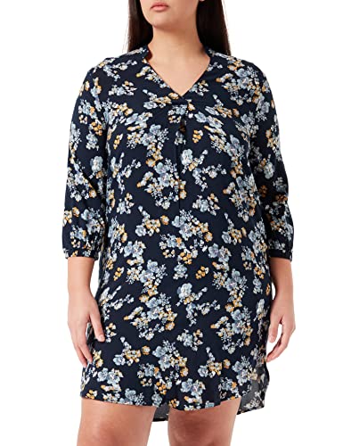 ONLY CARMAKOMA Women's CARLOLLILISE 3/4 Tunic AOP Kleid, Sky Captain/AOP:Flower, 44 von ONLY Carmakoma