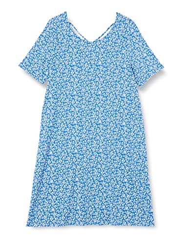ONLY CARMAKOMA Women's CARNEWBANDANA SS Dress JRS Kleid, Strong Blue/AOP:White Flower, S-42/44 von ONLY Carmakoma