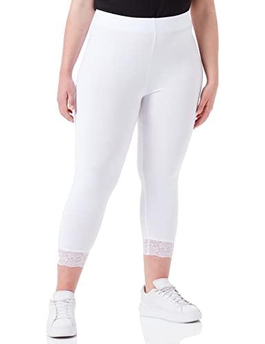 ONLY CARMAKOMA Women's CARTIME Calf LACE ESS Leggings, White, S-42/44 von ONLY Carmakoma