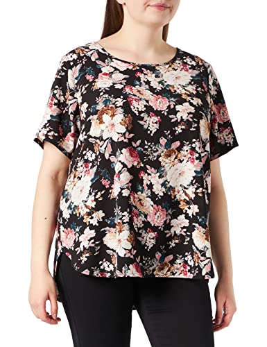 ONLY CARMAKOMA Women's Carvica SS Top Noos WVN Tank, Black/BIG LARRY FLOWER, 46 von ONLY Carmakoma