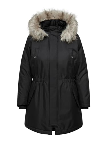 ONLY CARMAKOMA Womens Carirena Parka Coat OTW Anorak, Black, L-50/52 von ONLY Carmakoma