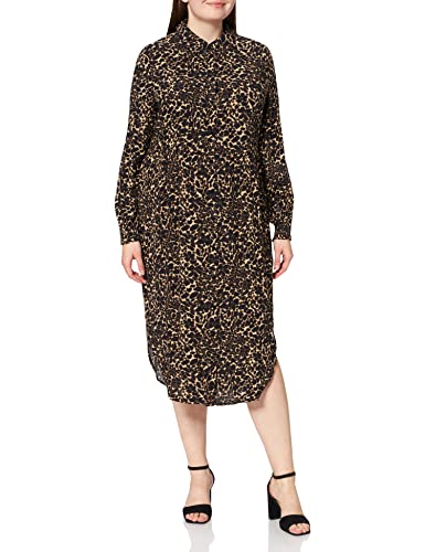 ONLY CARMAKOMA Womens Carleopard Bloom Calf Shirt Dress AOP Kleid, Ginger Root, 44 von ONLY Carmakoma