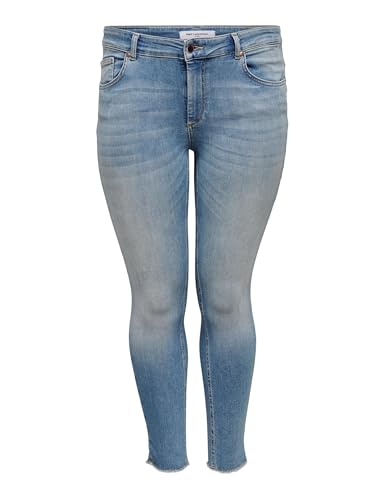 ONLY Carmakoma Damen Carwilly Reg Ank Sk Rea1467 Noos Jeans, Light Blue Denim, 48W / 32L EU von ONLY Carmakoma