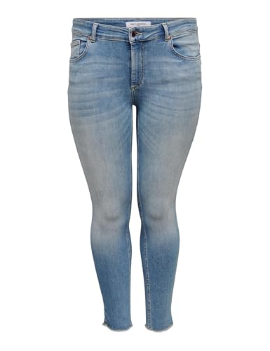 ONLY Carmakoma Damen Carwilly Reg Ank Sk Rea1467 Noos Jeans, Light Blue Denim, 50W / 32L EU von ONLY Carmakoma