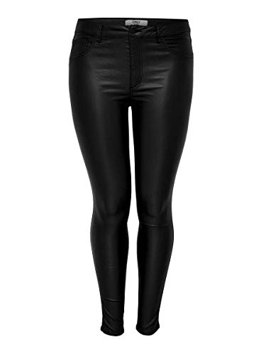 ONLY Carmakoma NOS Damen carPUNK REG SK Coated Pants Skinny Jeans, Schwarz (Black Black), 52 /L32 von ONLY Carmakoma