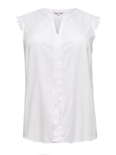 ONLY CARMAKOMA Damen Ärmellose Bluse Große Größen | Basic Design Shirt | Curvy Plus Big Size Übergröße, Farben:Weiß, Größe:52 von ONLY Carmakoma