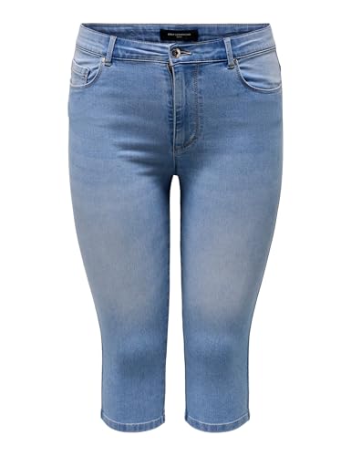 ONLY CARMAKOMA Damen CARAUGUSTA HW SK Knickers DNM BJ13333 Jeansshorts, Light Blue Denim, 40 von ONLY Carmakoma