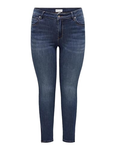 ONLY CARMAKOMA Damen Carkarla Reg Sk ANK Zip DNM Bj581 Noos Hose, Dark Blue Denim, 42W / 32L EU von ONLY CARMAKOMA